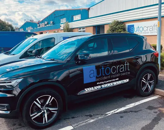 Autocraft branded Volvo outside the Telford repair centre