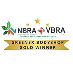 NBRA Greener Bodyshop Gold winner 2023 badge